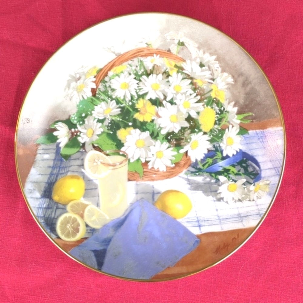 "Daisies"  1988 Collector Plate Bradford Exchange Flowers Of Your Garden Series - Picture 4 of 7